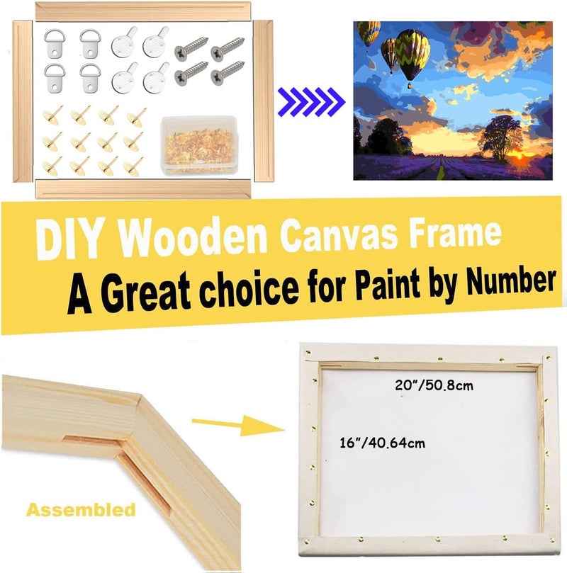 Yeeyeah 2 Pack 16"x 20" DIY Wood Canvas Stretcher Bars, Canvas Frames Kit-Easy to Assemble,Wooden Frames Kit for Oil Painting,Canvas Painting，Embroidery Stitch and Needlepoint Arts Supplies (16 * 20) - Image 2
